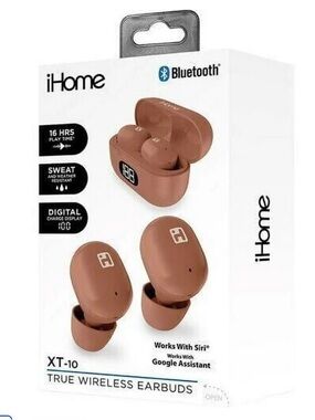 iHome XT-10 True Wireless Earbuds in Tan